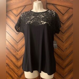 Torrid black lace and knit top size 10 M/L